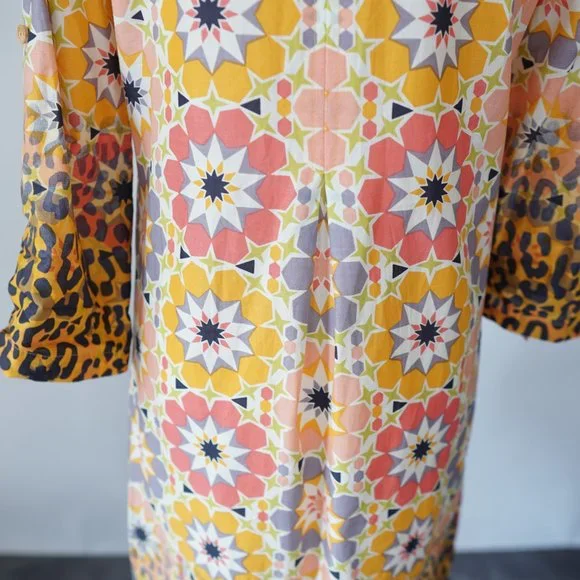 Ivy Jane Ditzy Floral Tunic Yellow Orange XS Flower Child Hippie Bohemian Retro - Picture 7 of 10